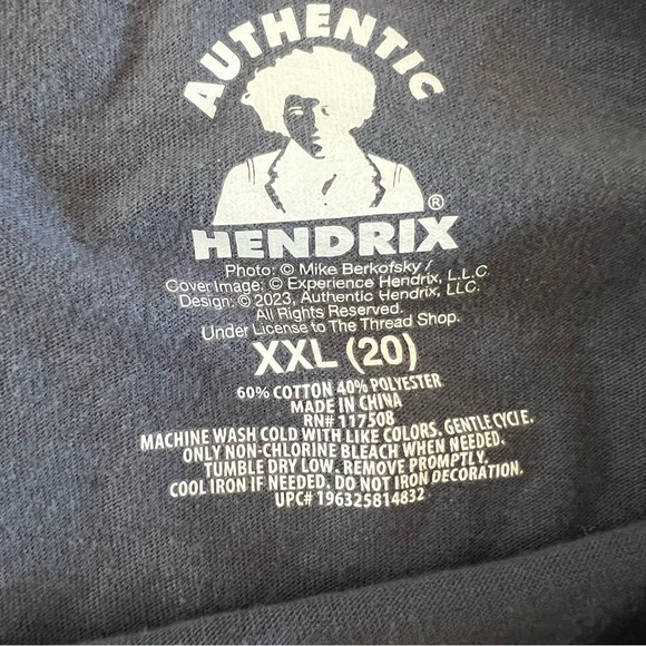 Authentic Jimi Hendrix Gray T-Shirt Glitter Experience Unisex - Picture 3 of 3